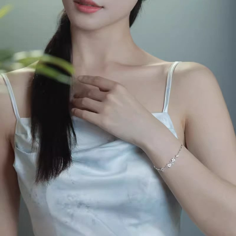 Pure Silver Jasmine Bracelet for Women