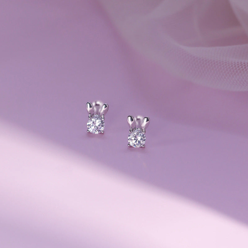 Pure Silver Rabbit Earrings for Women