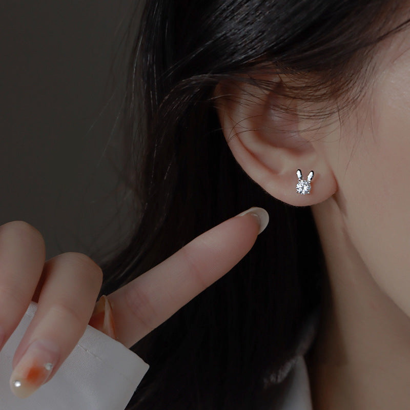 Pure Silver Rabbit Earrings for Women