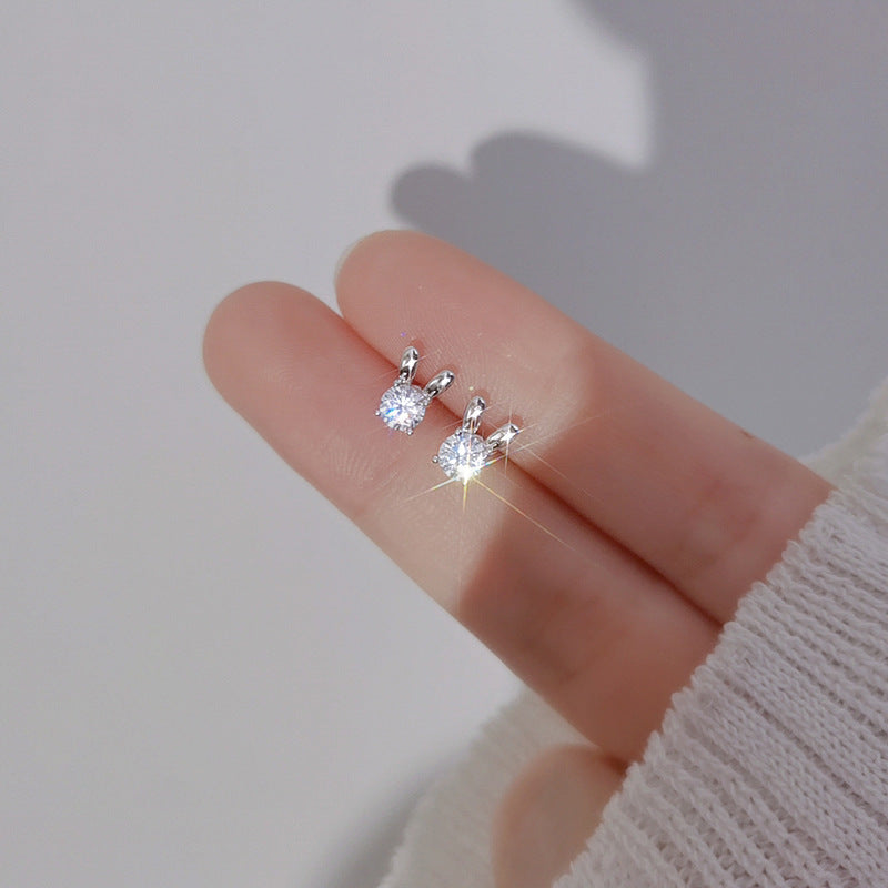 Pure Silver Rabbit Earrings for Women