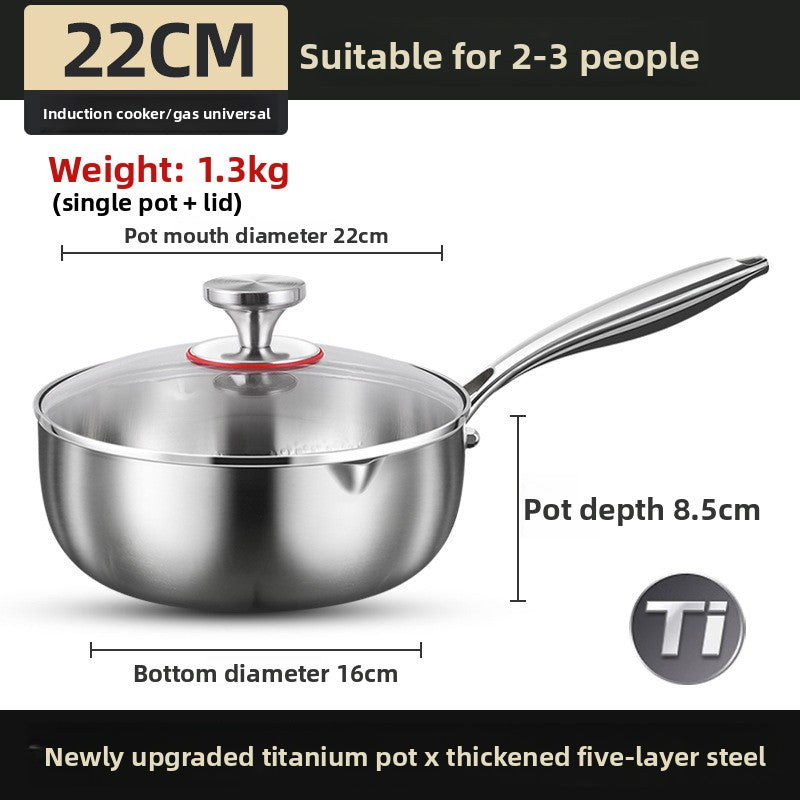 Pure titanium milk pot
