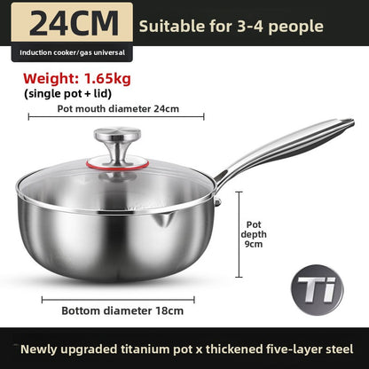 Pure titanium milk pot
