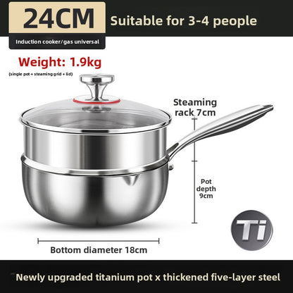 Pure titanium milk pot