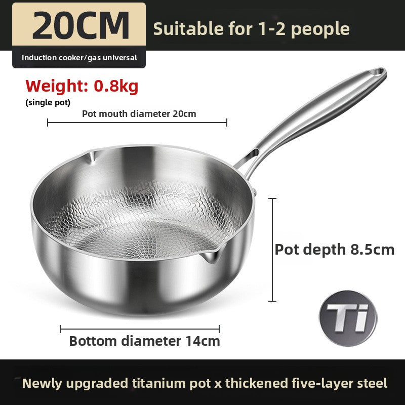 Pure titanium milk pot