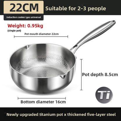 Pure titanium milk pot