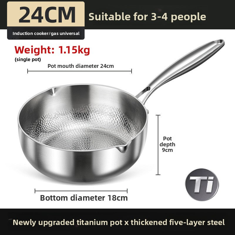Pure titanium milk pot