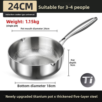 Pure titanium milk pot