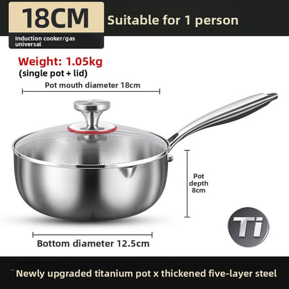 Pure titanium milk pot