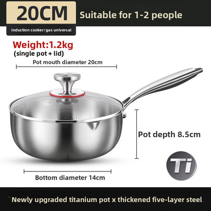 Pure titanium milk pot
