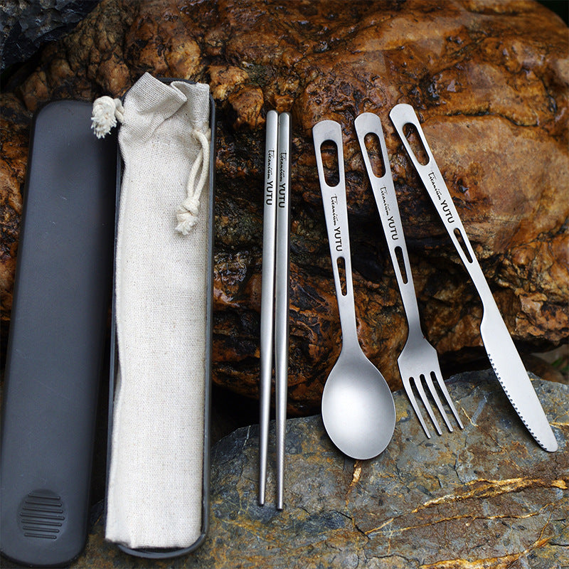 Pure Titanium Outdoor Dining Cutlery Set