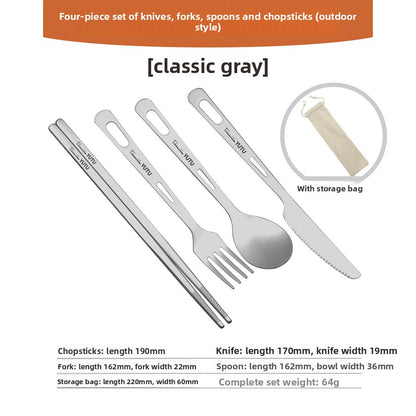 Pure Titanium Outdoor Dining Cutlery Set