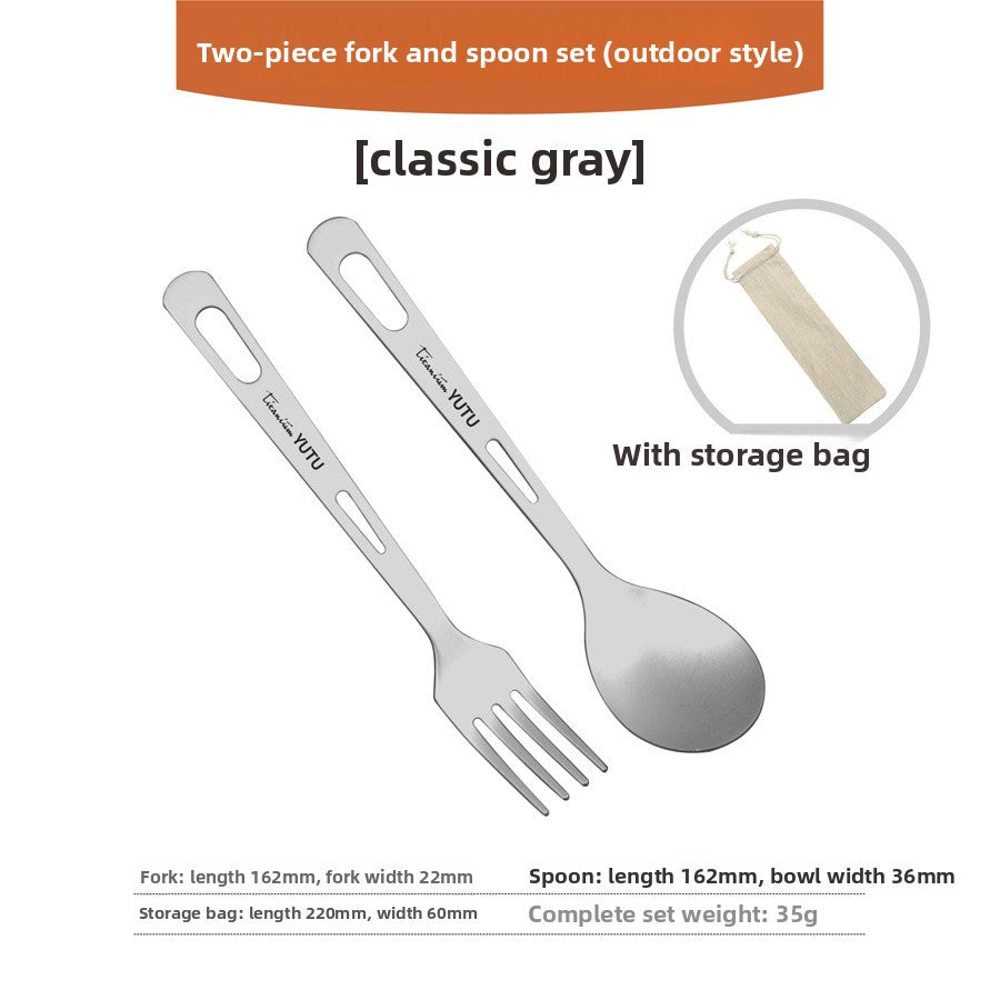 Pure Titanium Outdoor Dining Cutlery Set