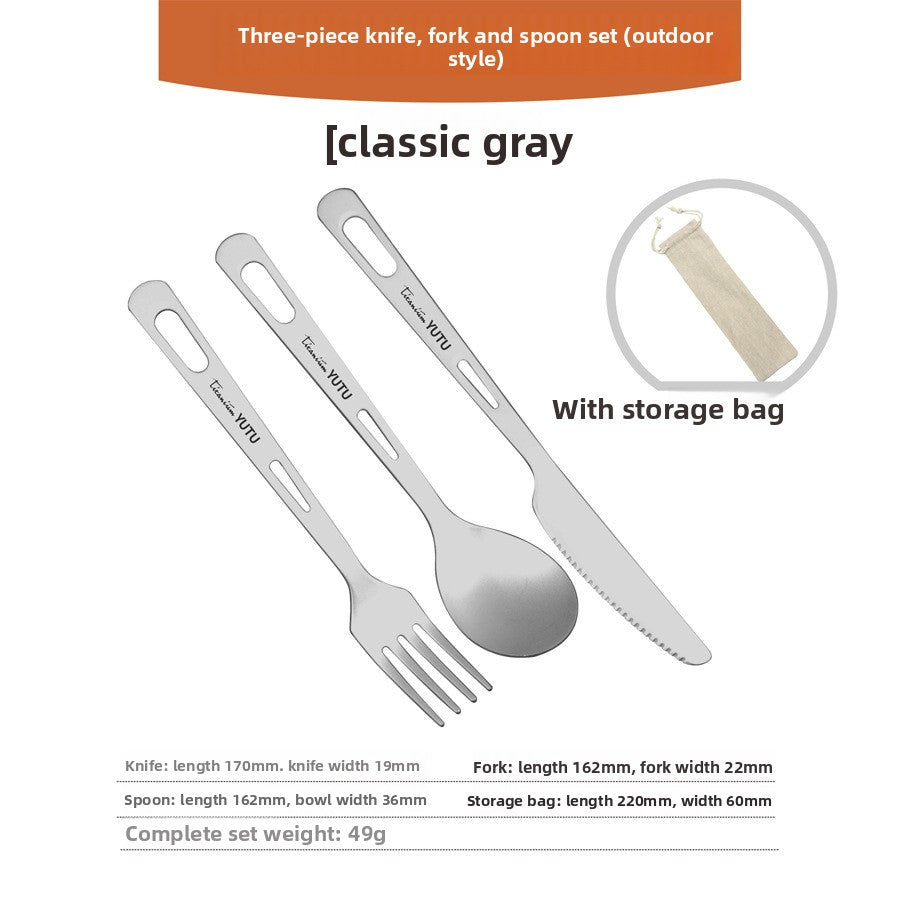 Pure Titanium Outdoor Dining Cutlery Set