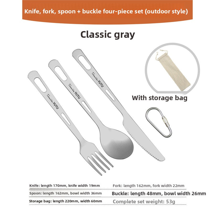 Pure Titanium Outdoor Dining Cutlery Set