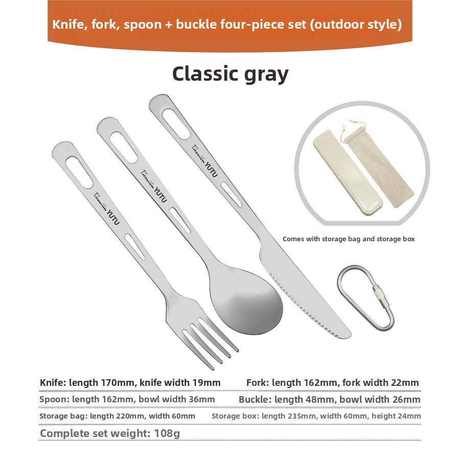 Pure Titanium Outdoor Dining Cutlery Set