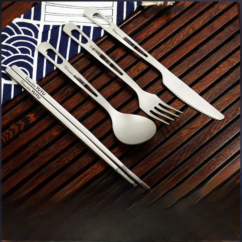 Pure Titanium Outdoor Dining Cutlery Set