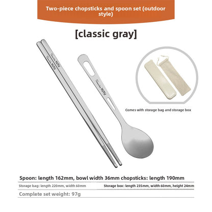 Pure Titanium Outdoor Dining Cutlery Set