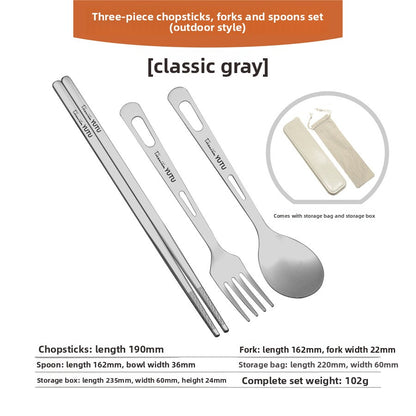 Pure Titanium Outdoor Dining Cutlery Set