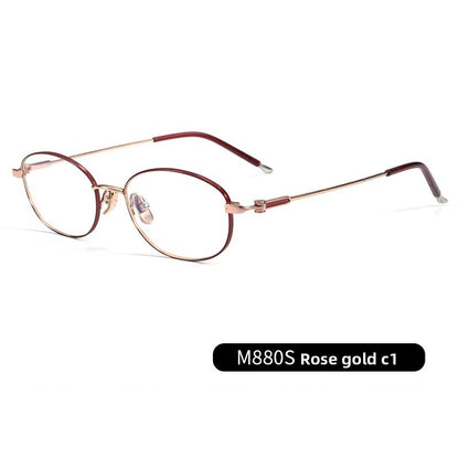 Pure titanium oval frame eyeglass case
