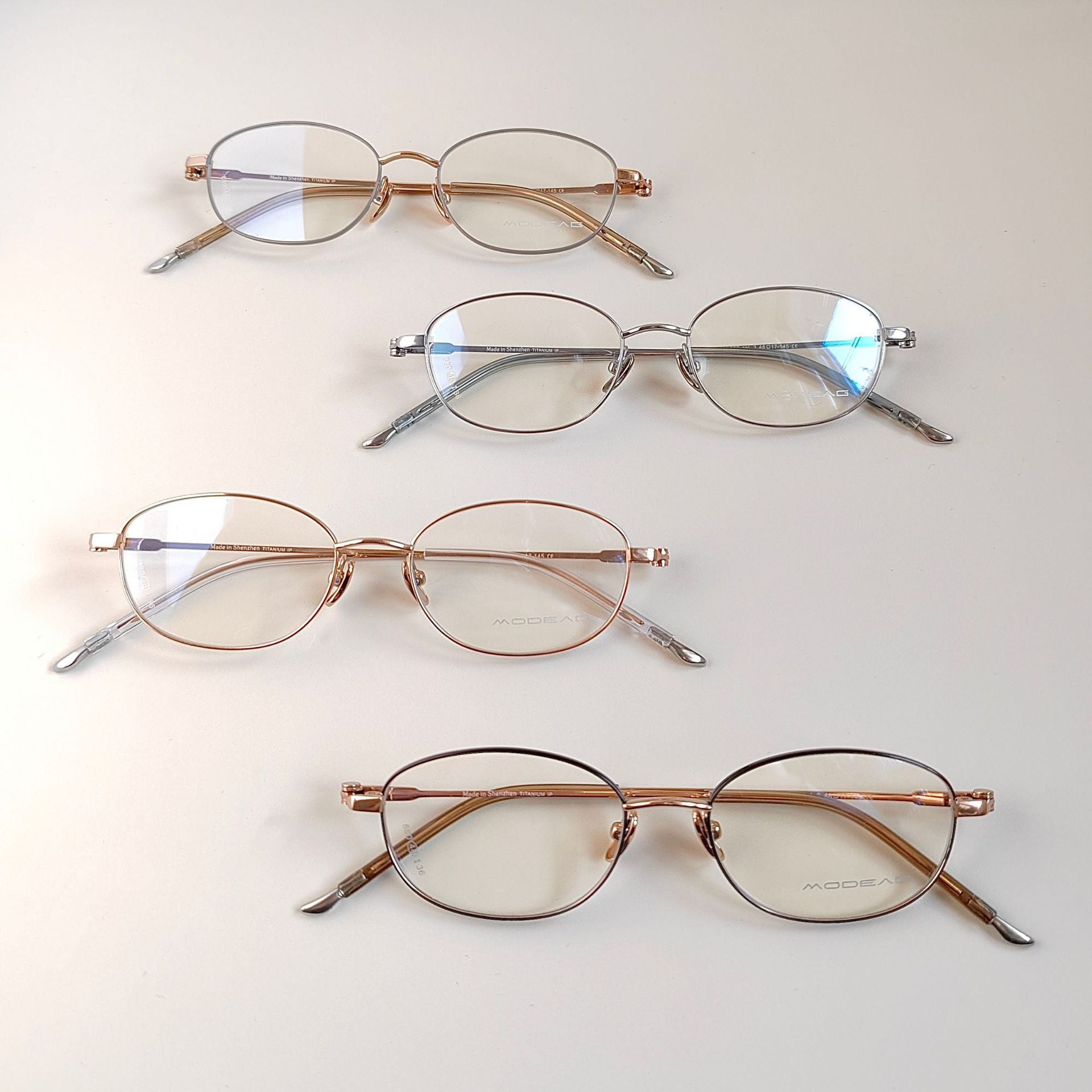 Pure titanium oval frame eyeglass case