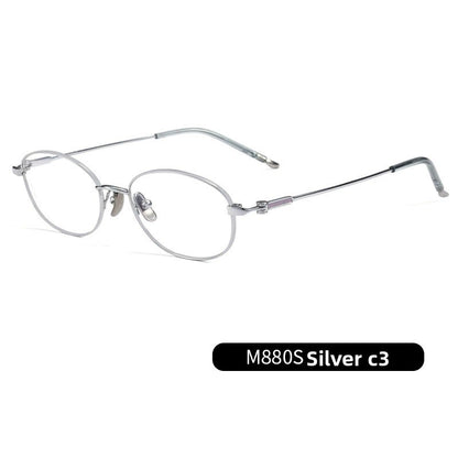 Pure titanium oval frame eyeglass case