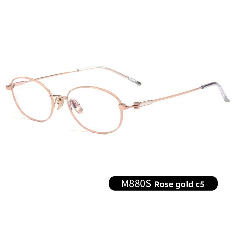 Pure titanium oval frame eyeglass case