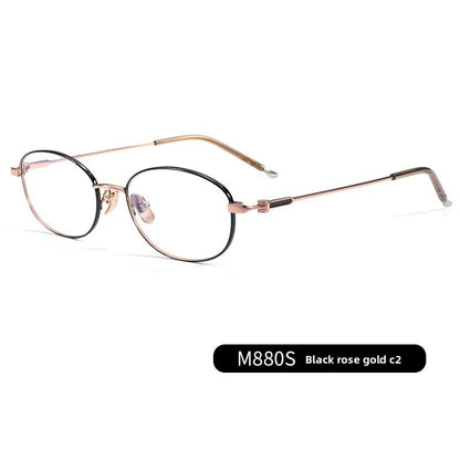 Pure titanium oval frame eyeglass case