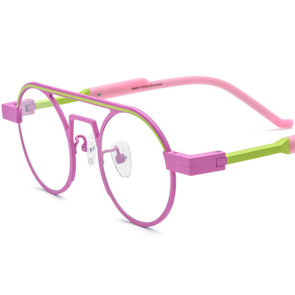 Pure Titanium Round Anti-Blue Light Glasses Frame