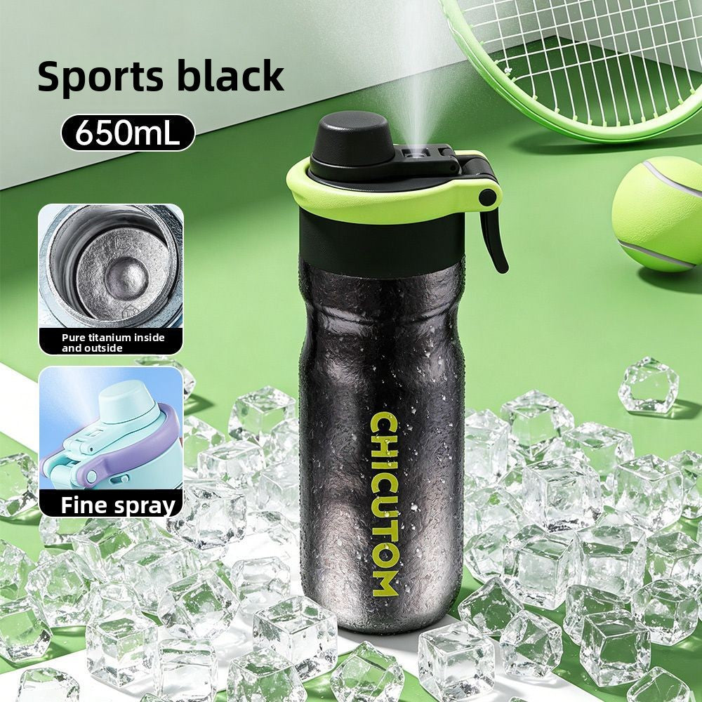 Pure titanium sports spray bottle