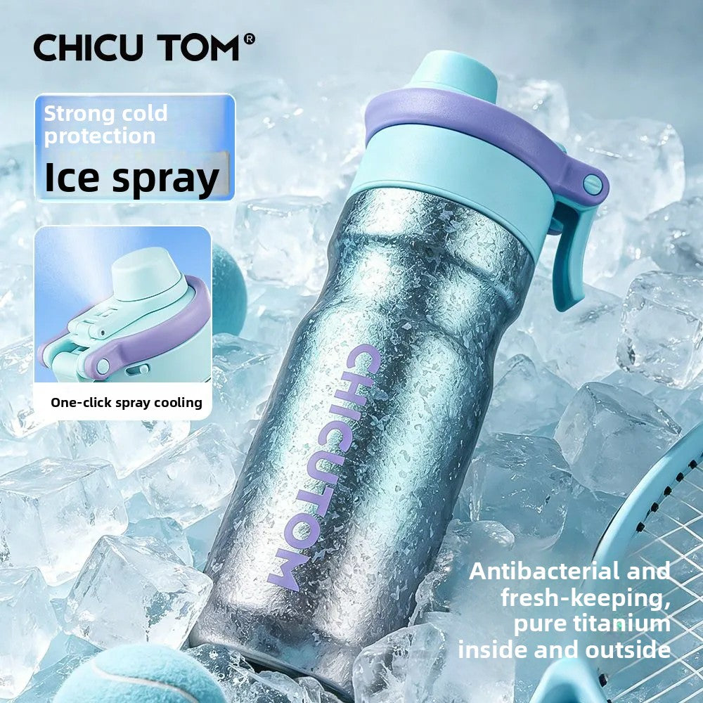 Pure titanium sports spray bottle