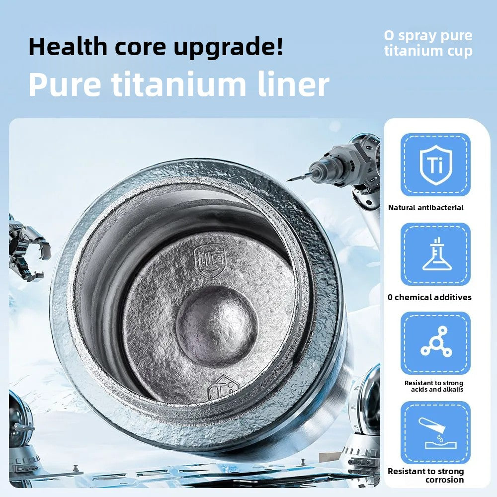 Pure titanium sports spray bottle