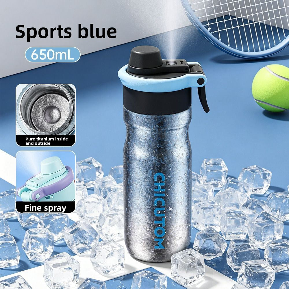 Pure titanium sports spray bottle