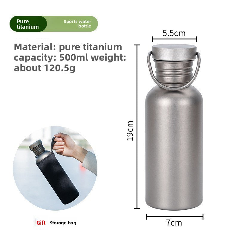 Pure titanium sports water bottle