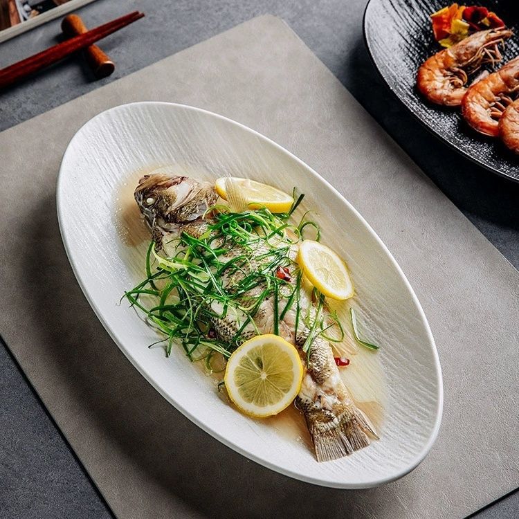 Pure White Ceramic Fish Plate