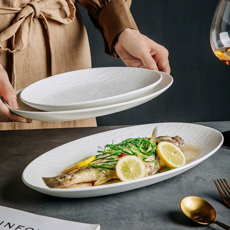 Pure White Ceramic Fish Plate