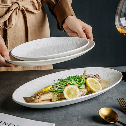Pure White Ceramic Fish Plate