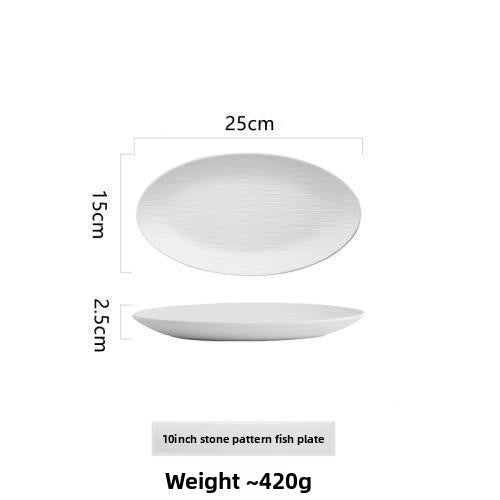 Pure White Ceramic Fish Plate