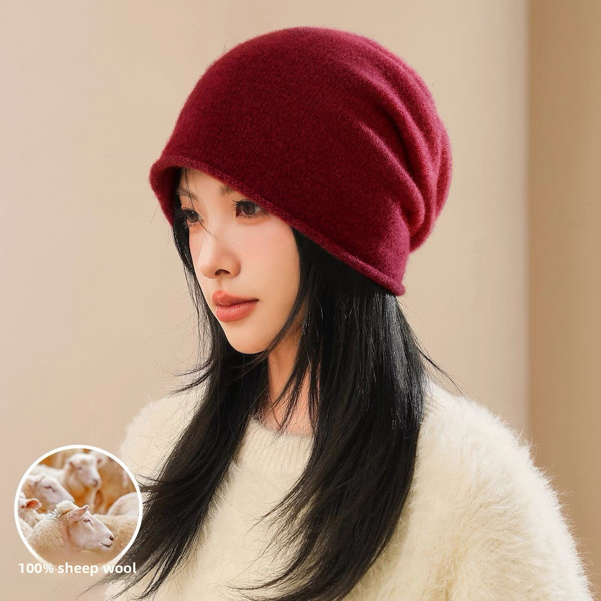 Pure Wool Knitted Beanie Hat