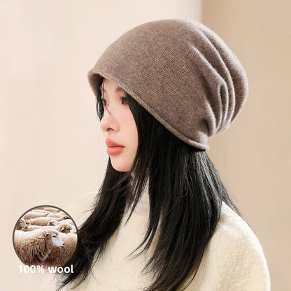 Pure Wool Knitted Beanie Hat