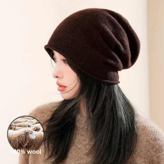 Pure Wool Knitted Beanie Hat