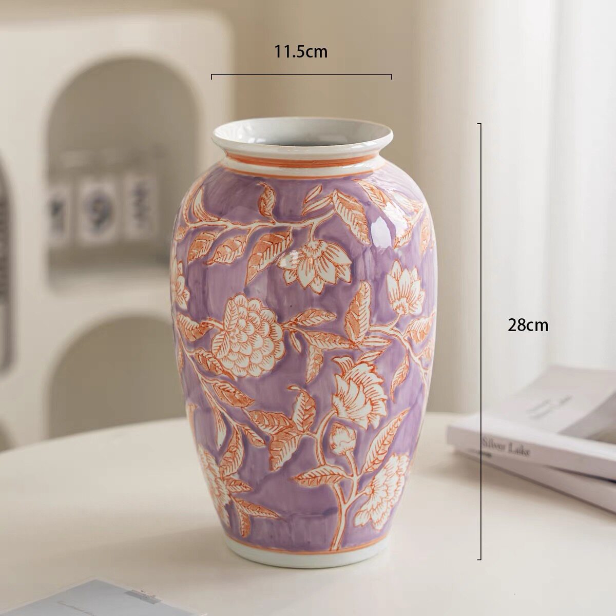 Purple ceramic vase