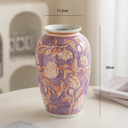 Purple ceramic vase