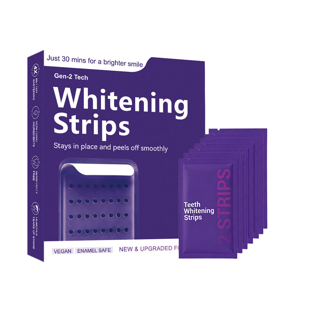 Purple Dry Teeth Whitening Strips for Stain Removal