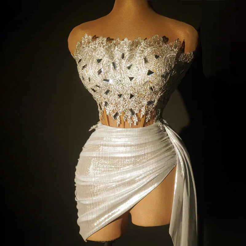 Purple Strapless Party Dress