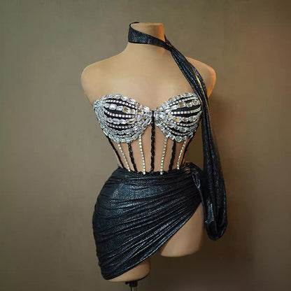 Purple Strapless Party Dress