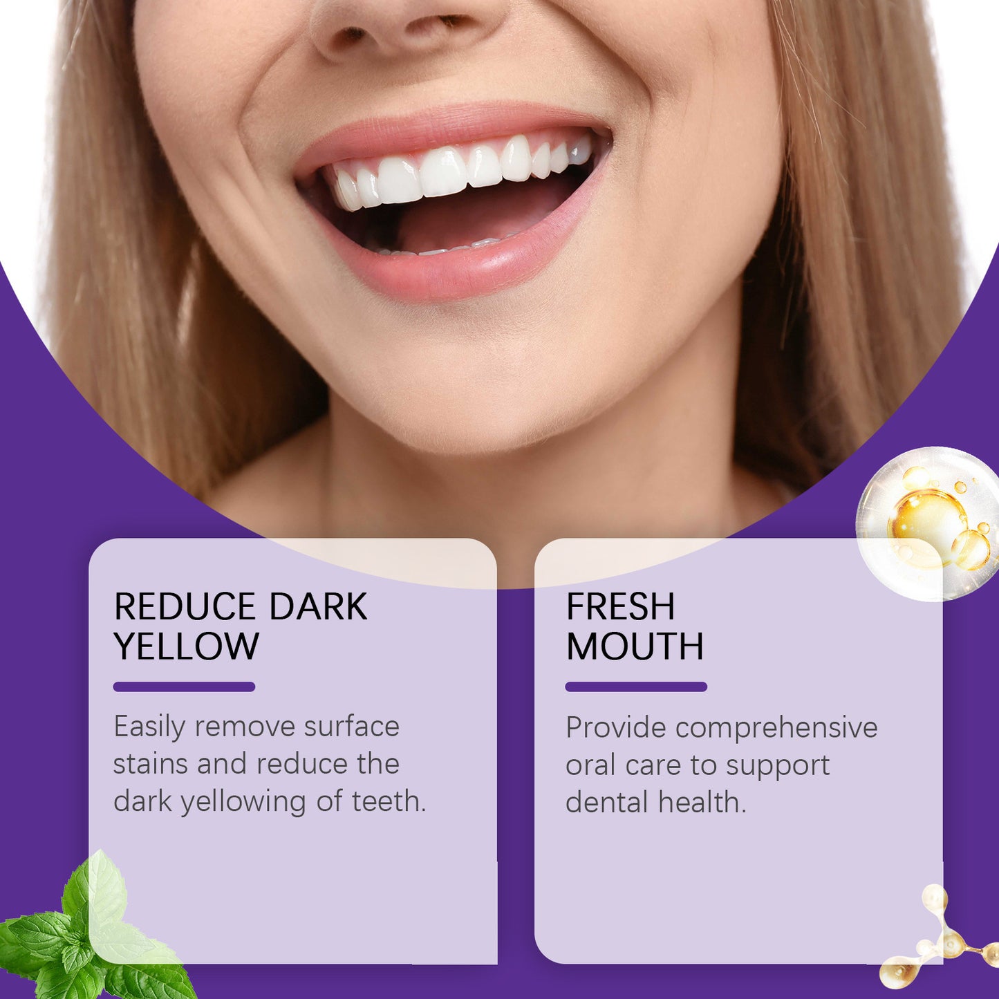 Purple teeth whitening powder