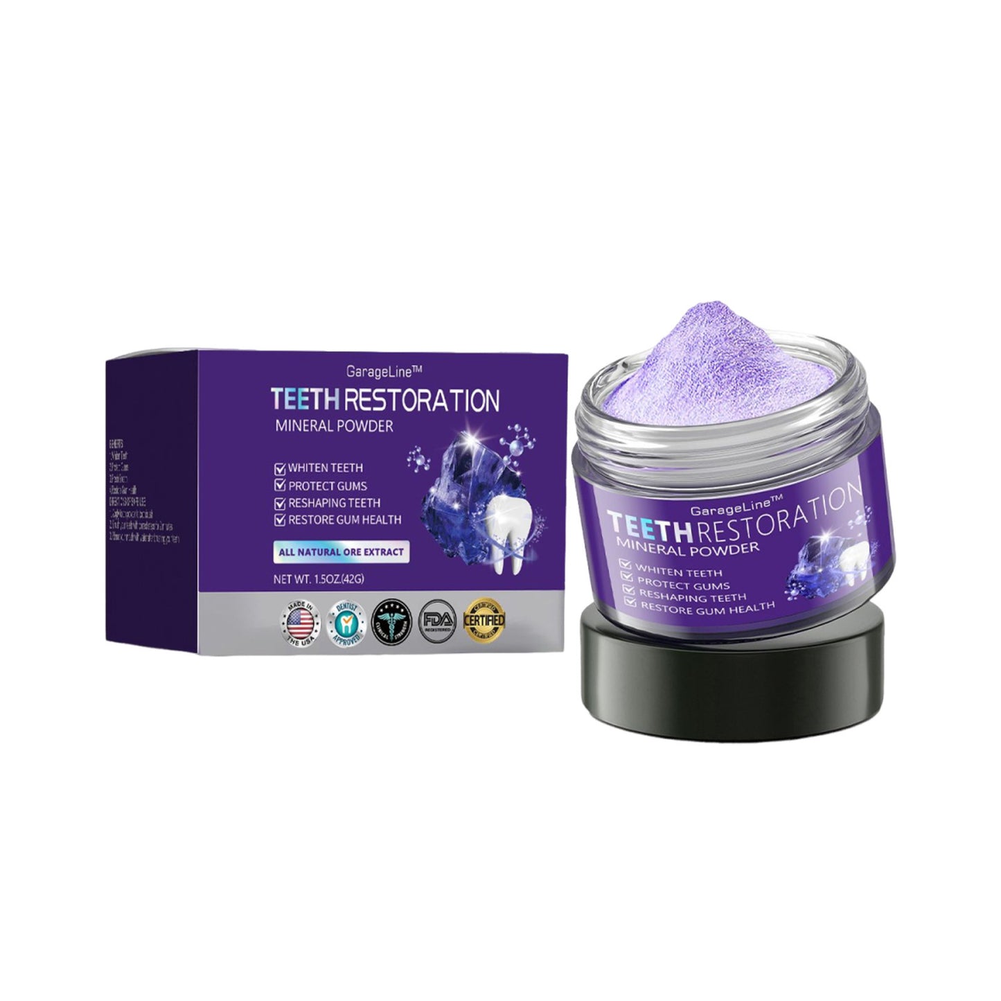 Purple teeth whitening powder