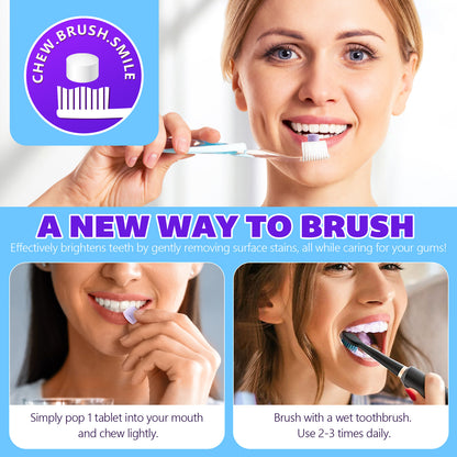 Purple toothpaste tablet