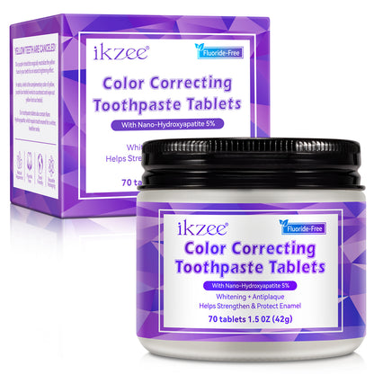 Purple toothpaste tablet