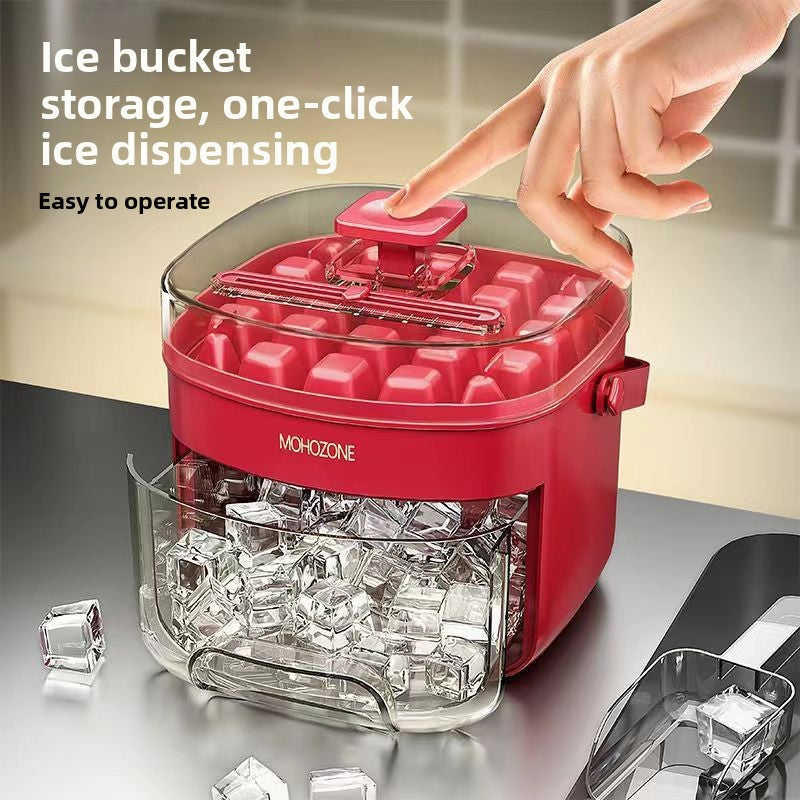Push-button portable outdoor ice bucket